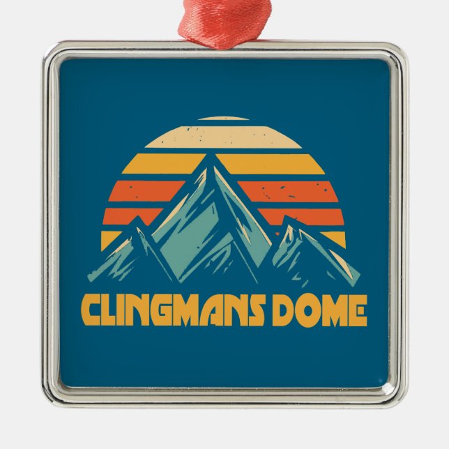 Ornamento De Metal Clingmans Dome Retro Turquoise (Frente)