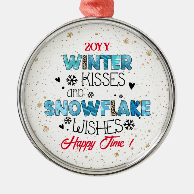 Ornamento De Metal Clipes Invernos Personalizar (Frente)