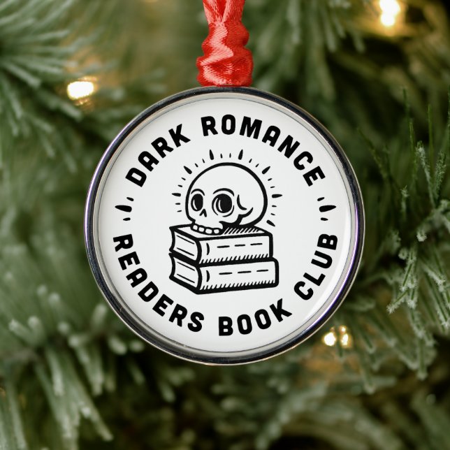 Ornamento De Metal Clube do livro de leitores de romance escuro (Árvore)