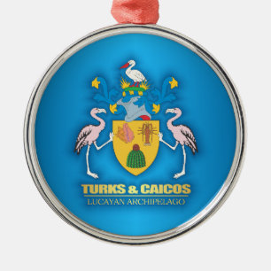 Ornamento De Metal COA dos turcos & do Caicos