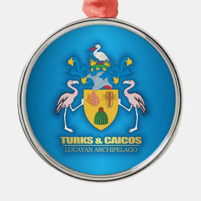 Ornamento De Metal COA Turks & Caicos (Frente)