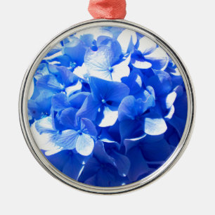 Ornamento De Metal Cobalt Blue Hydrangea