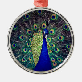 Ornamento De Metal Cobalto Blue Peacock