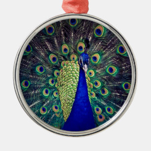 Ornamento De Metal Cobalto Blue Peacock