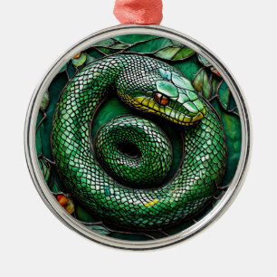 Ornamento De Metal Cobra verde
