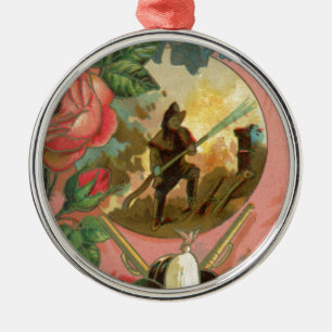 Ornamento De Metal Cobrir Bombeiro Vintage de 1880