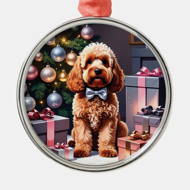 Ornamento De Metal Cockapoo Natal (Frente)