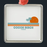 Ornamento De Metal Cocoa Beach Florida Sun Palm Trees<br><div class="desc">A proximidade da praia de Cocoa com Orlando Flórida e ondas mundialmente famosas fazem dela um retiro popular de praia para famílias e surfistas. Esta localidade da Costa Espacial inclui quatro parques com acesso à praia,  incluindo Alan Shepard Park e Sidney Fischer Park (ambos com instalações e chás piquenique).</div>