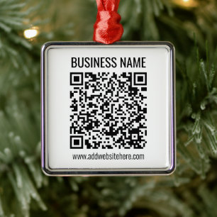 Ornamento De Metal Código QR Instantâneo (insira a URL do seu site pa