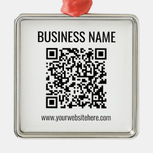 Ornamento De Metal Código QR personalizável & Nome da Empresa