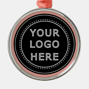 Ornamento De Metal Código QR preto elegante e elegante