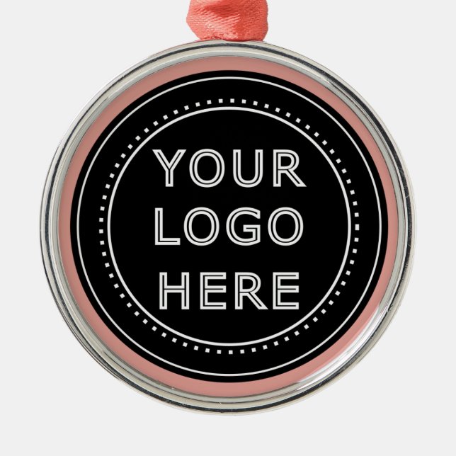 Ornamento De Metal Código QR preto elegante e elegante (Frente)