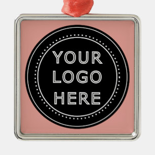 Ornamento De Metal Código QR preto elegante e elegante