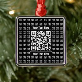 Ornamento De Metal Código QR promocional (editável) mais padrão de lo