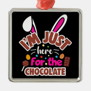 Ornamento De Metal Coelhinho de Páscoa... Estou aqui para o Chocolate