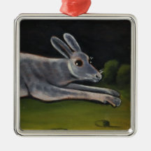 Coelho de Cinza Longa Pulando Sobre Campos