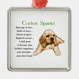 Ornamento De Metal Coker Spaniel Puppy Lovers Art