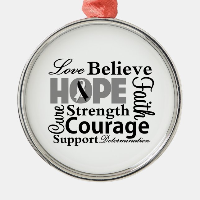 Ornamento De Metal Colagem de Canceres Carcinoides da Esperança (Frente)