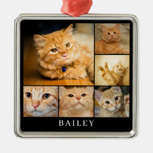 Ornamento De Metal Colagem de Fotos de Animais Modernos Personalizada