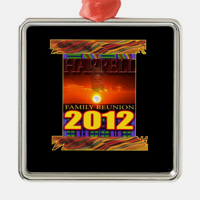 Ornamento De Metal Colar da reunião de família de Harrell (Frente)