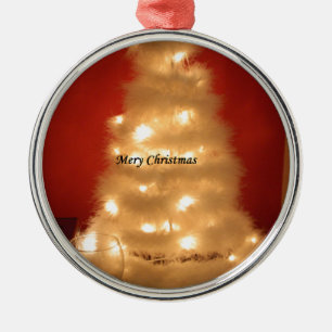 Ornamento De Metal Coleção de Árvores de Natal Branco Desordenado