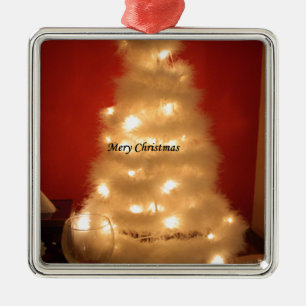 Ornamento De Metal Coleção de Árvores de Natal Branco Desordenado