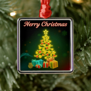 Ornamento De Metal Coleção de Férias Neon da Trendy de Natal