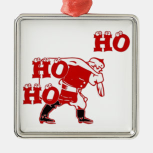 Ornamento De Metal Coleção Ho Ho Ho de Papais noeis Fortes