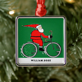 Ornamento De Metal Colecionável de Natal de Ciclismo