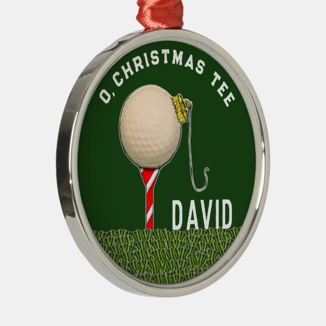 Ornamento De Metal Colecionável de Natal de Golfe (Direito )