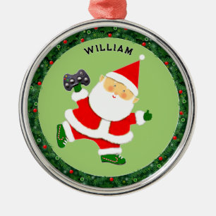 Ornamento De Metal Colecionável de Natal para Jogador de Vídeo Game