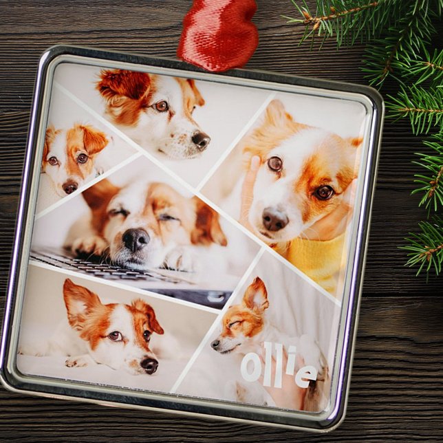 Ornamento De Metal Coleta Foto de Colagem de 6 Imagens Personalizadas (Criador carregado)