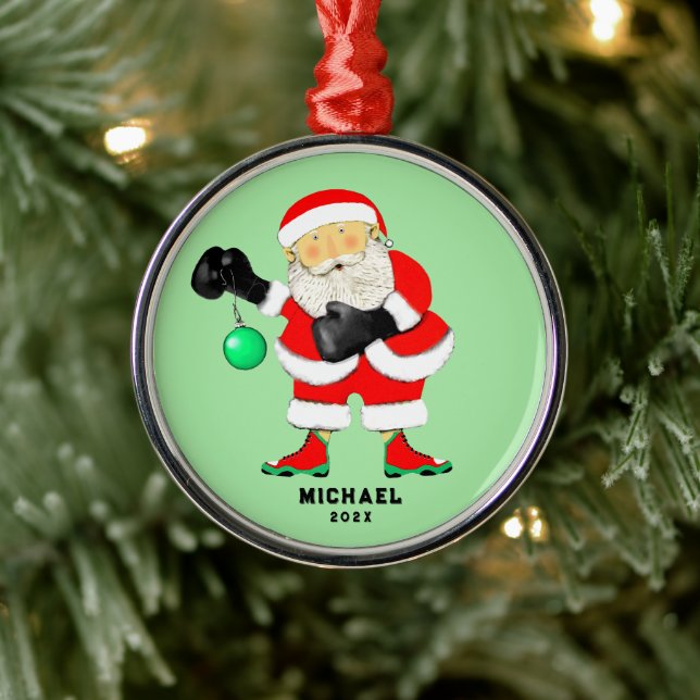 Ornamento De Metal Coletor de Natal Boxer (Árvore)