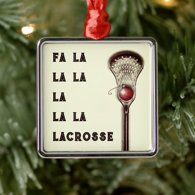 Ornamento De Metal Coletor de Natal de Lacrosse (Árvore)