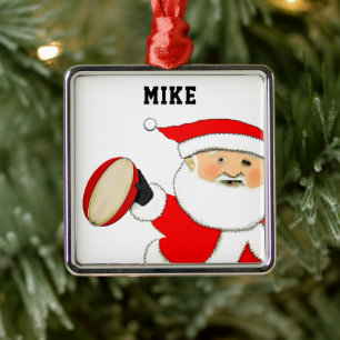 Ornamento De Metal Coletor de Rugby Christmas