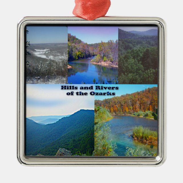Ornamento De Metal Colinas e rios das Ozarks (Frente)