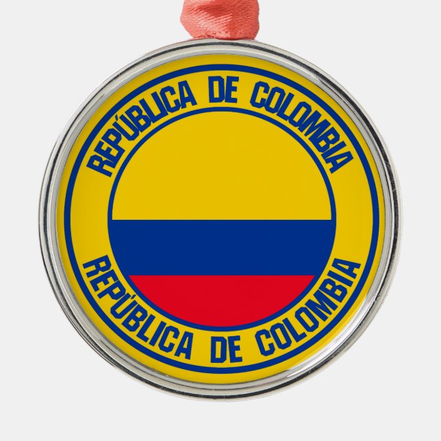 Ornamento De Metal Colômbia Round Emblem (Frente)