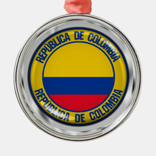 Ornamento De Metal Colômbia Round Emblem (Frente)