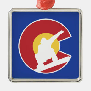 Ornamento De Metal Colorado Snowboard