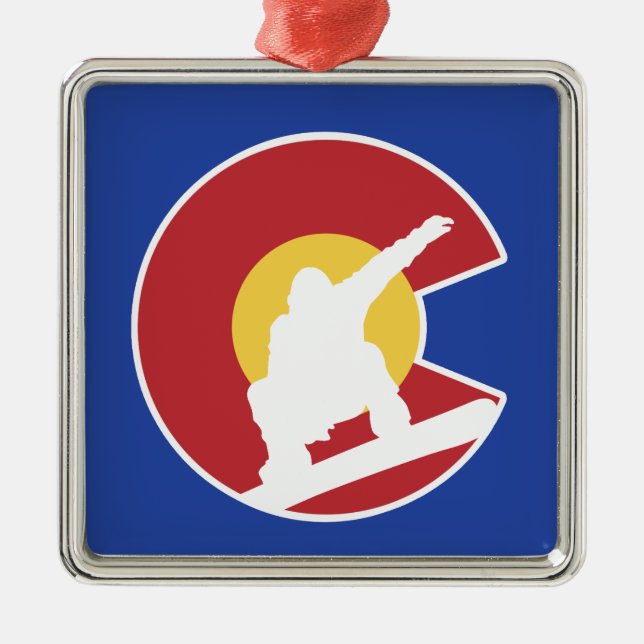 Ornamento De Metal Colorado Snowboard (Frente)