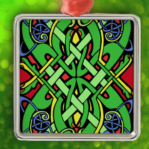 Ornamento De Metal Colorida Irish Celtic Knot