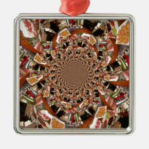 Ornamento De Metal Colorido Kaleidoscópio de Sushi Arte Abstrata de C