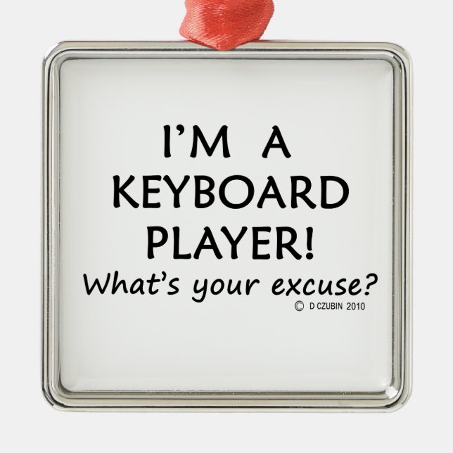 Ornamento De Metal Com licença do jogador de teclado (Frente)