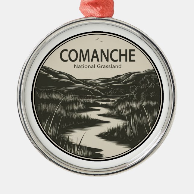 Ornamento De Metal Comanche National Grassland Colorado Stream (Frente)