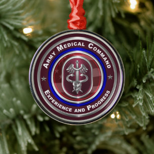 Ornamento De Metal Comando Médico do Exército - AMEDD Keepape Natal