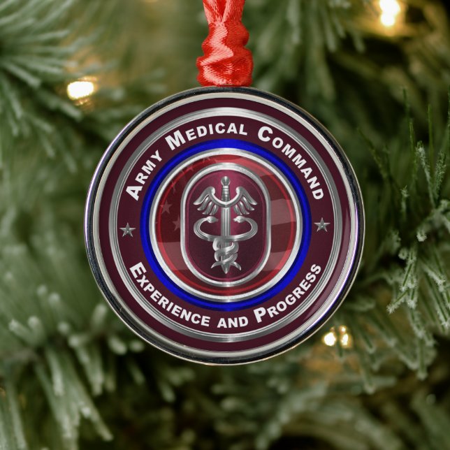 Ornamento De Metal Comando Médico do Exército - AMEDD Keepape Natal (Árvore)