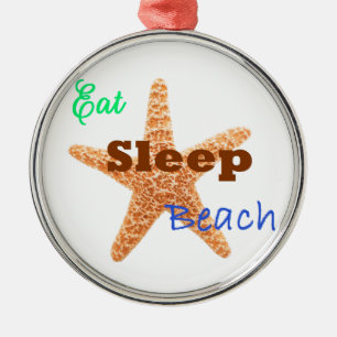 Ornamento De Metal Come Sleep Beach - Circle/Red Ornament
