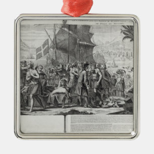 Ornamento De Metal Comércio entre indianos mexicanos e o francês