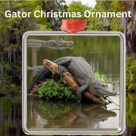 Ornamento De Metal Comfy Swamp Gator Ornament