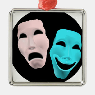 Ornamento De Metal Comic Theatre Masks